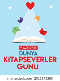 9 august,  world book lovers day turkish: 9 agustos dunya kitapseverler gunu