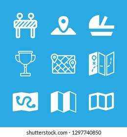 9 australia icons with barrier and map in this set