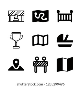 9 australia icons with cradle and cup in this set