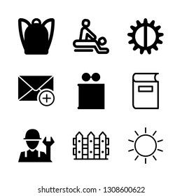 9 back icons with adjust and college book in this set