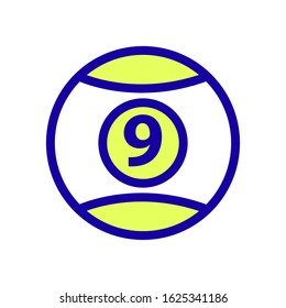 9 ball billiard icon vector symbol design