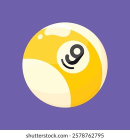 9 ball illustration vector. 9 ball game icon vector. billiards pool game icon