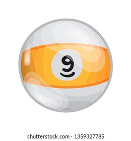 9 Ball pool Vector Illustration. Billiard Sport.