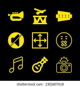 9 band icons with resizing and trumpet in this set