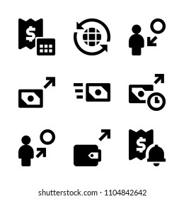 9 Banking icons vector set. invoice, professional, rate and symbol illustration for web.