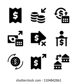 9 Banking icons vector set. global, shopping, mobile and finance illustration for web.