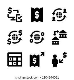 9 Banking icons vector set. electronic, sign, background and income illustration for web.