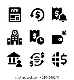 9 Banking icons vector set. security, automatic, electronic and sign illustration for web.