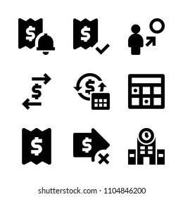 9 Banking icons vector set. bank, template, layout and rate illustration for web.