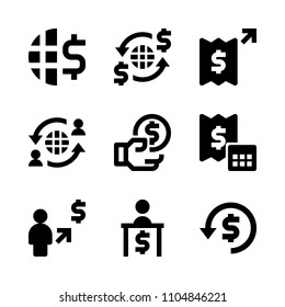 9 Banking icons vector set. data, mobile, pay and technology illustration for web.