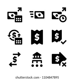 9 Banking icons vector set. form, payment, object and web illustration for web.