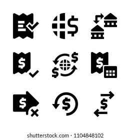 9 Banking icons vector set. table, loan, mobile and set illustration for web.