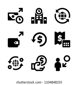 9 Banking icons vector set. window, web, paper and billing illustration for web.