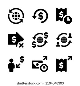 9 Banking icons vector set. invoice, computer, rich and receipt illustration for web.