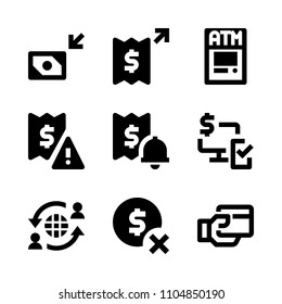 9 Banking icons vector set. cryptocurrency, layout, woman and letter illustration for web.
