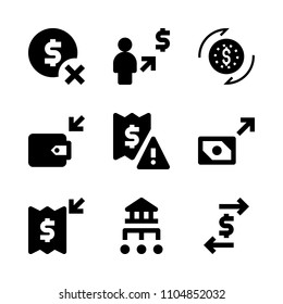 9 Banking icons vector set. internet, investment, management and device illustration for web.