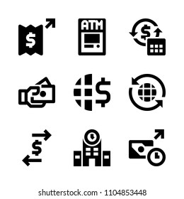 9 Banking icons vector set. web, online, agreement and investment illustration for web.