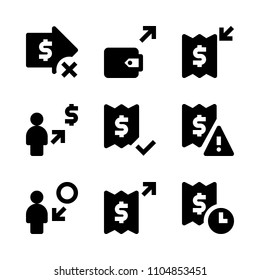 9 Banking icons vector set. office, background, income and invoice illustration for web.