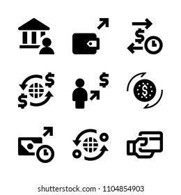 9 Banking icons vector set. flat, information, paper and concept illustration for web.