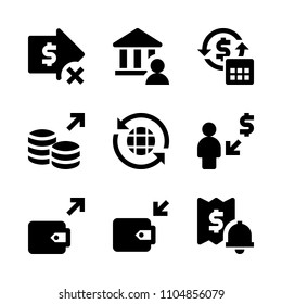 9 Banking icons vector set. gold, digital, service and market illustration for web.