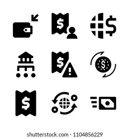 9 Banking icons vector set. illustration, network, facade and city illustration for web.