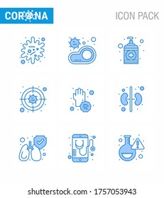 9 Blue Corona Virus pandemic vector illustrations virus; disease; virus; bacteria; care viral coronavirus 2019-nov disease Vector Design Elements
