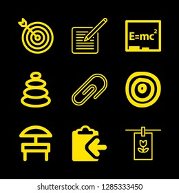 9 board icons with drying picture and table in this set