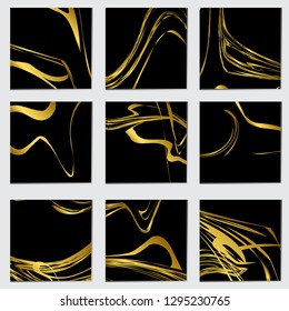 9 box, golden abstract luxury concept background