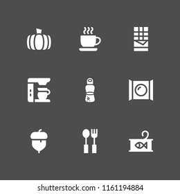 9 burger icons in vector set. food and restaurant illustration for web and graphic design