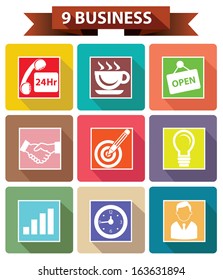 9 Business concept,Colorful version,vector
