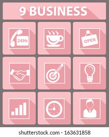 9 Business concept,Pink version,vector
