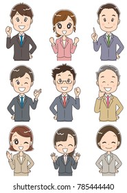 9 businessman characters' collection