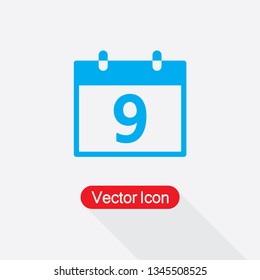9 Calendar Icon Vector Illustration Eps10
