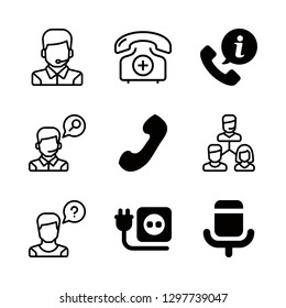9 call icons with voice and operator in this set
