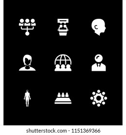 9 candidate icons in vector set. interview and human illustration for web and graphic design