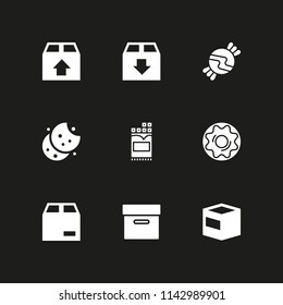9 candy icon set with candy, cookies and package vector illustration for graphic design and web