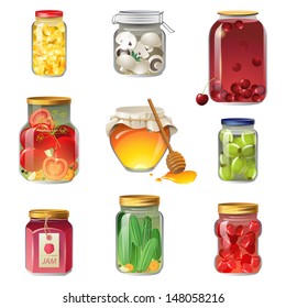 9 canned fruits and vegetables icons