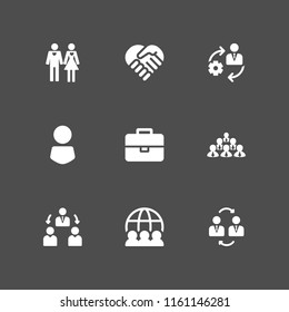 9 career icons in vector set. interview, humanity, human and manager illustration for web and graphic design
