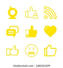 9 chat icons with talk bubbles and angry emoticon in this set