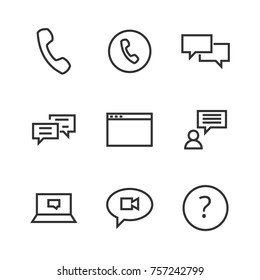 9 chat thin line icon