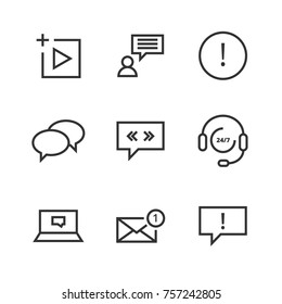 9 chat thin line icon