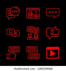 9 chatting icons with browser and chat in this set