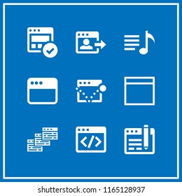 9 chatting vector icon set with playlist, browsers and browser icons for mobile and web