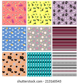 9 Chic sweet vector seamless patterns