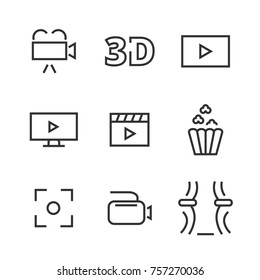 9 Cinema Line Icons