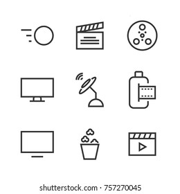9 Cinema Line Icons