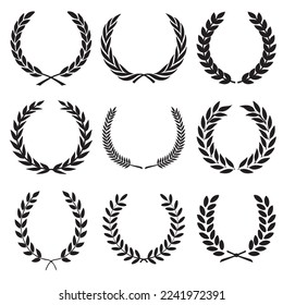 9 circular laurel heraldry reward achievement leaf nobility laurel wreath