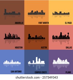 9 Cities of Texas ( Amarillo, Fort Worth, El Paso, Houston, Austin, Dallas, San Antonio, Plano, Corpus Cristi )