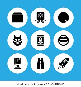 9 cityscape icons in vector set. internet, new, architecture and city and street illustration for web and graphic design
