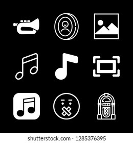 9 classical icons with image with frame and music player in this set